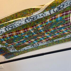 Colorful Patterned Scarf with Arabian Letters